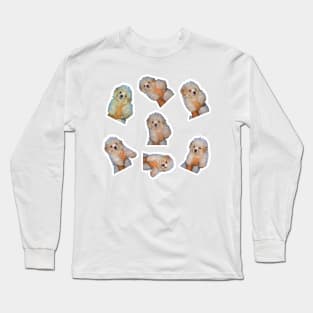 Shih Tzu Puppy Stickers Long Sleeve T-Shirt